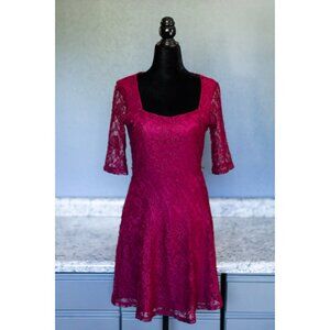 BCX Burgundy Lace Dress, Size Medium